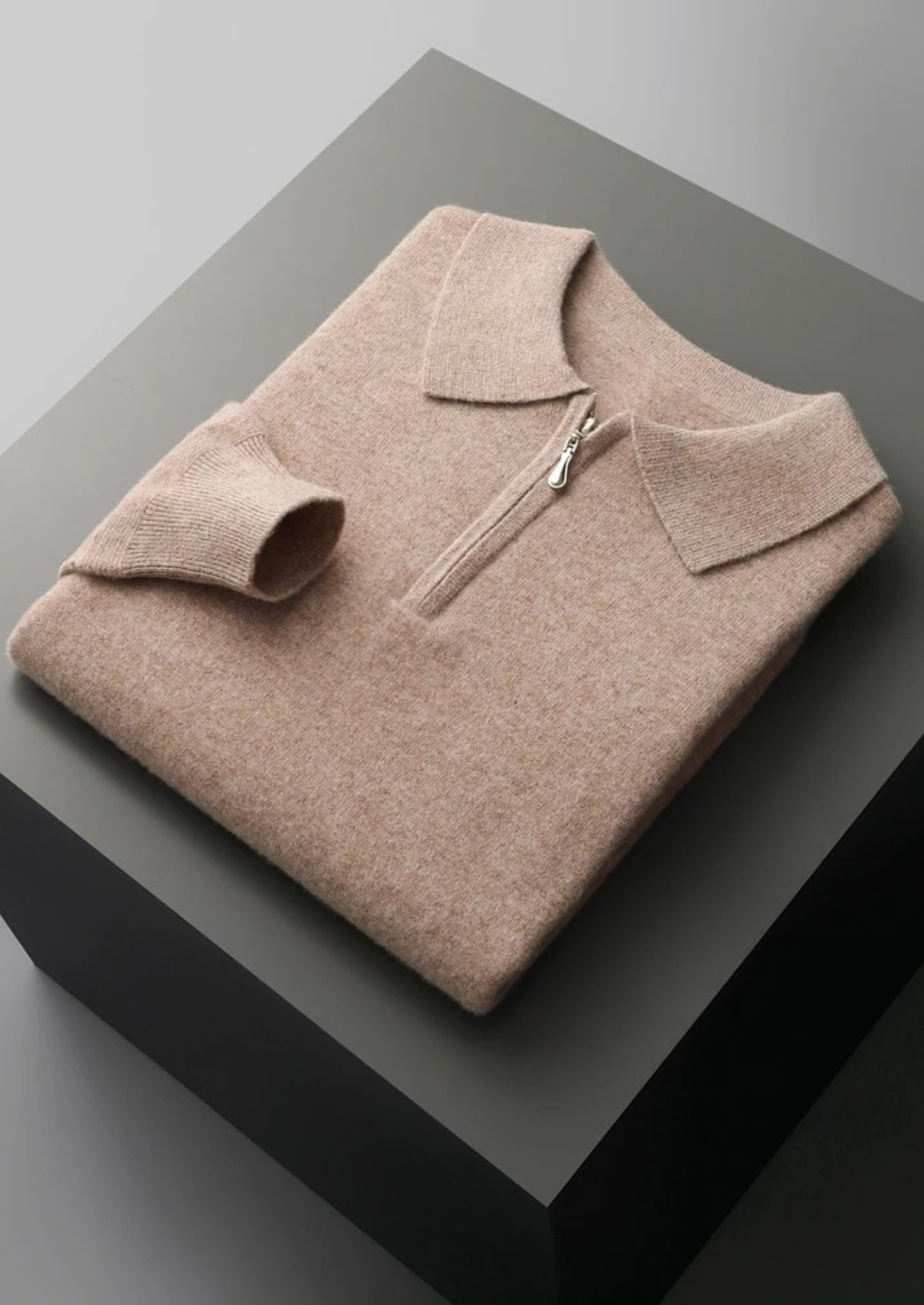 CAVALLOWOOL HALF ZIP POLO