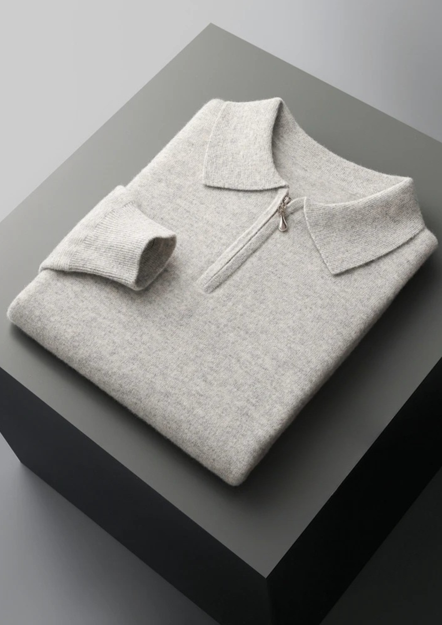 CAVALLOWOOL HALF ZIP POLO