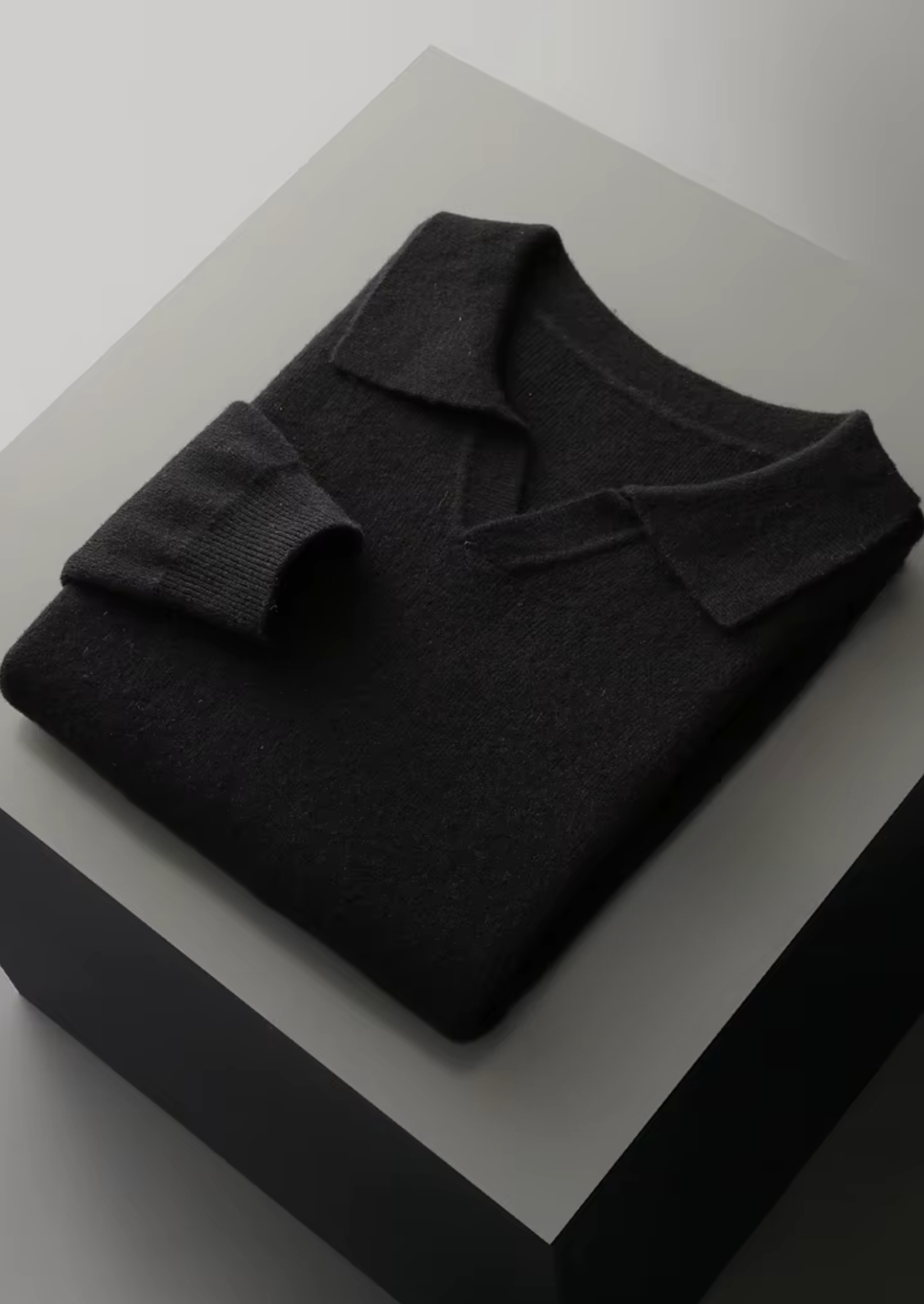CAVALLO WOOL RIBBED BUTTONLESS POLO