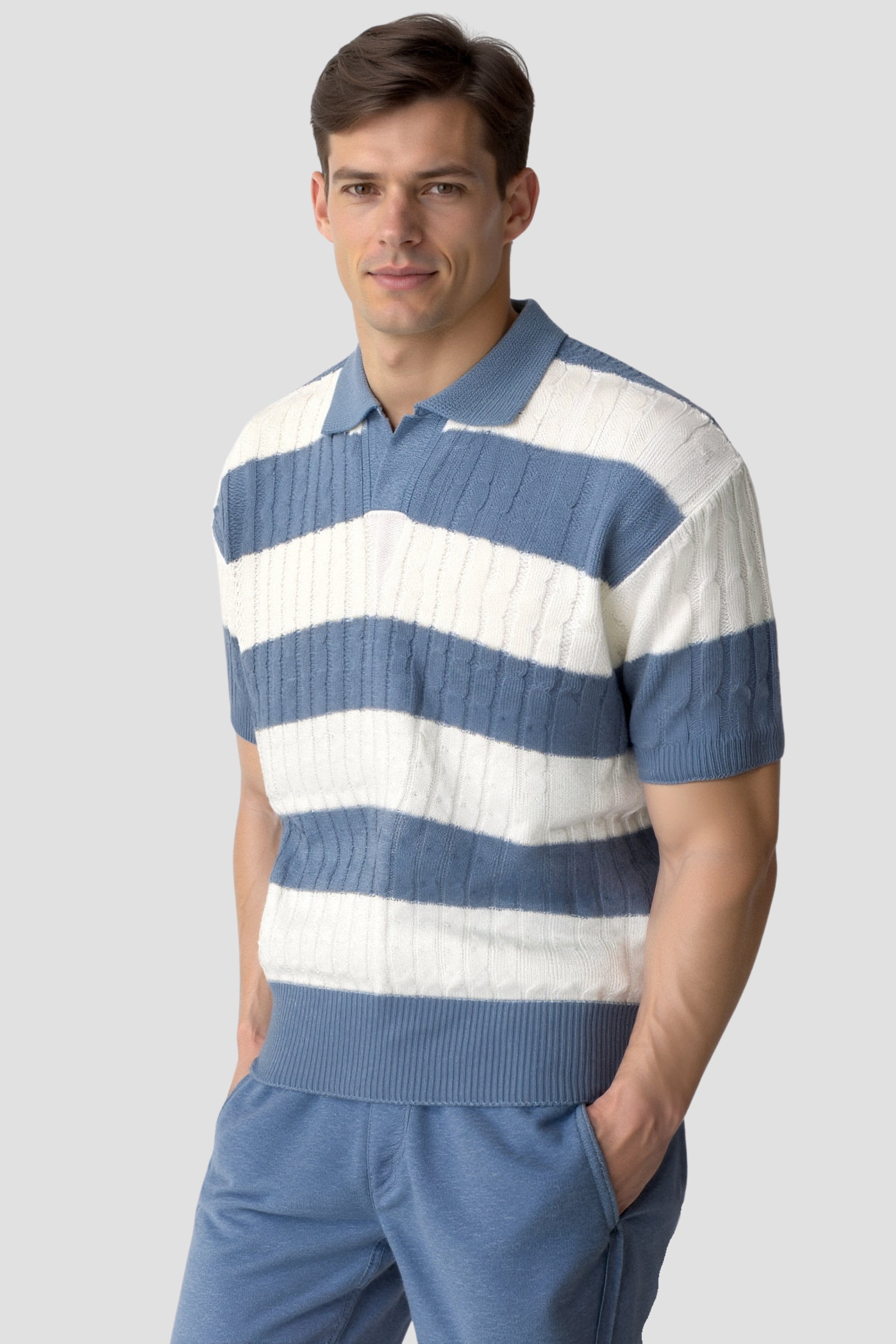 Cavallo White Stripe Polo