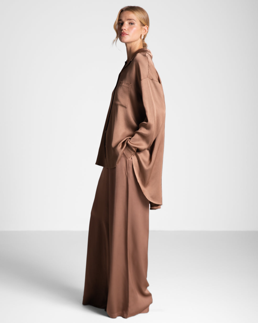 Kailin Satin Shirt | Maple