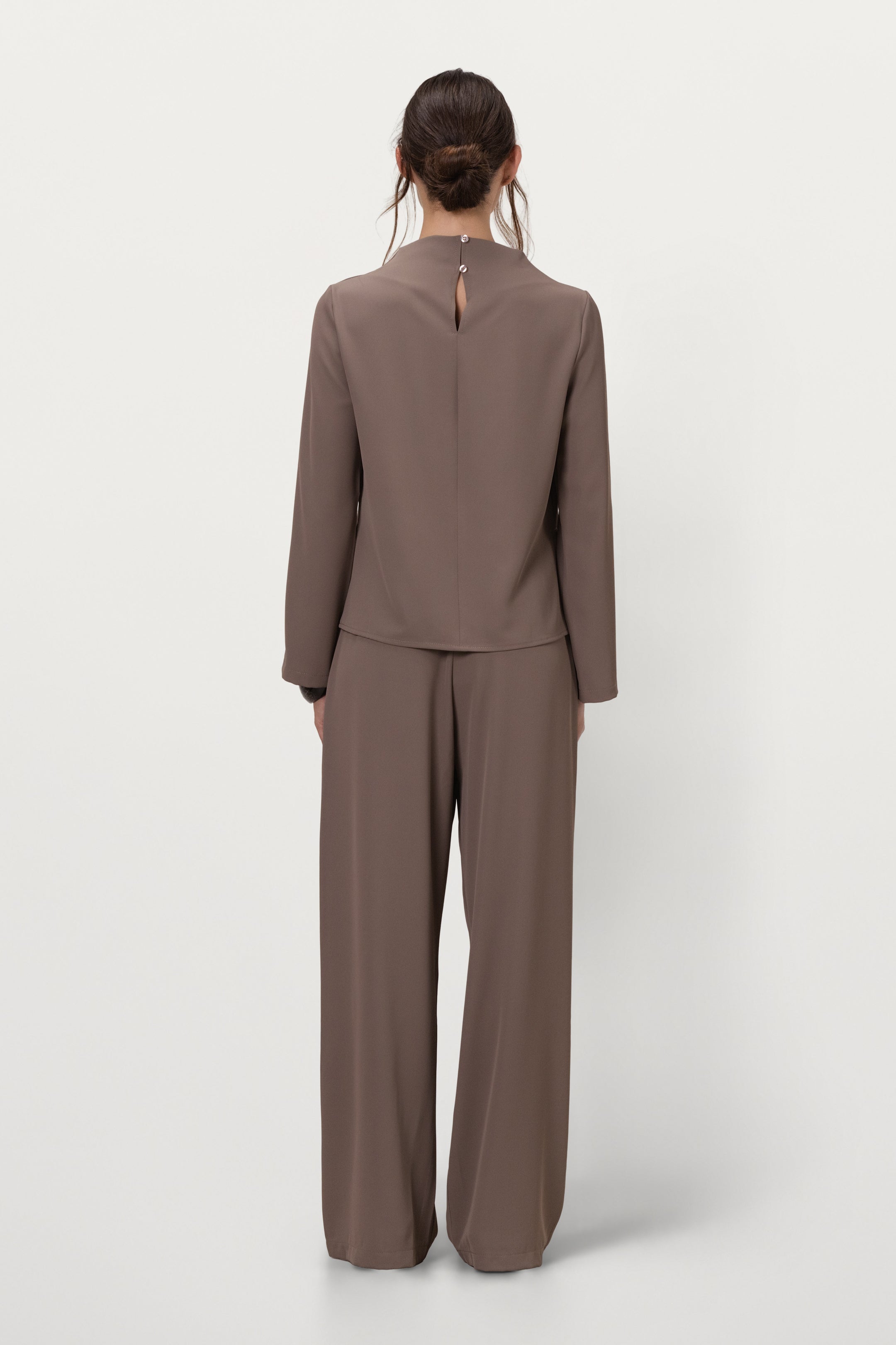 Lana High Neck Top | Taupe