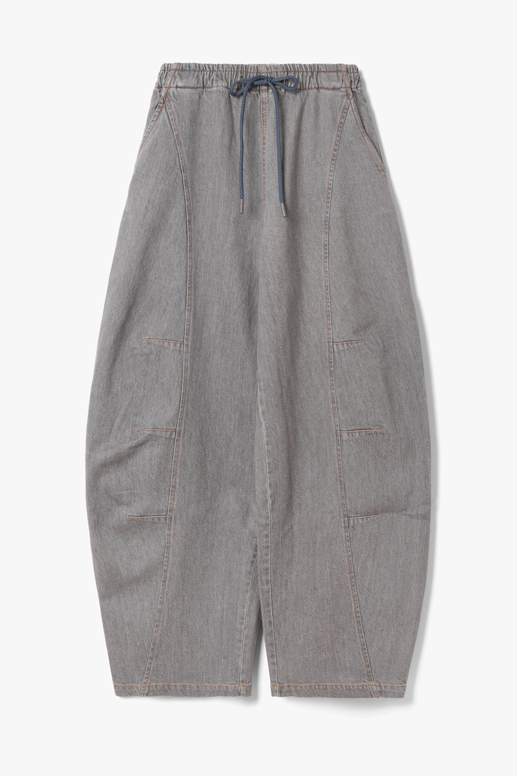 Juno Elastic Waist Barrel Jeans | Washed Grey