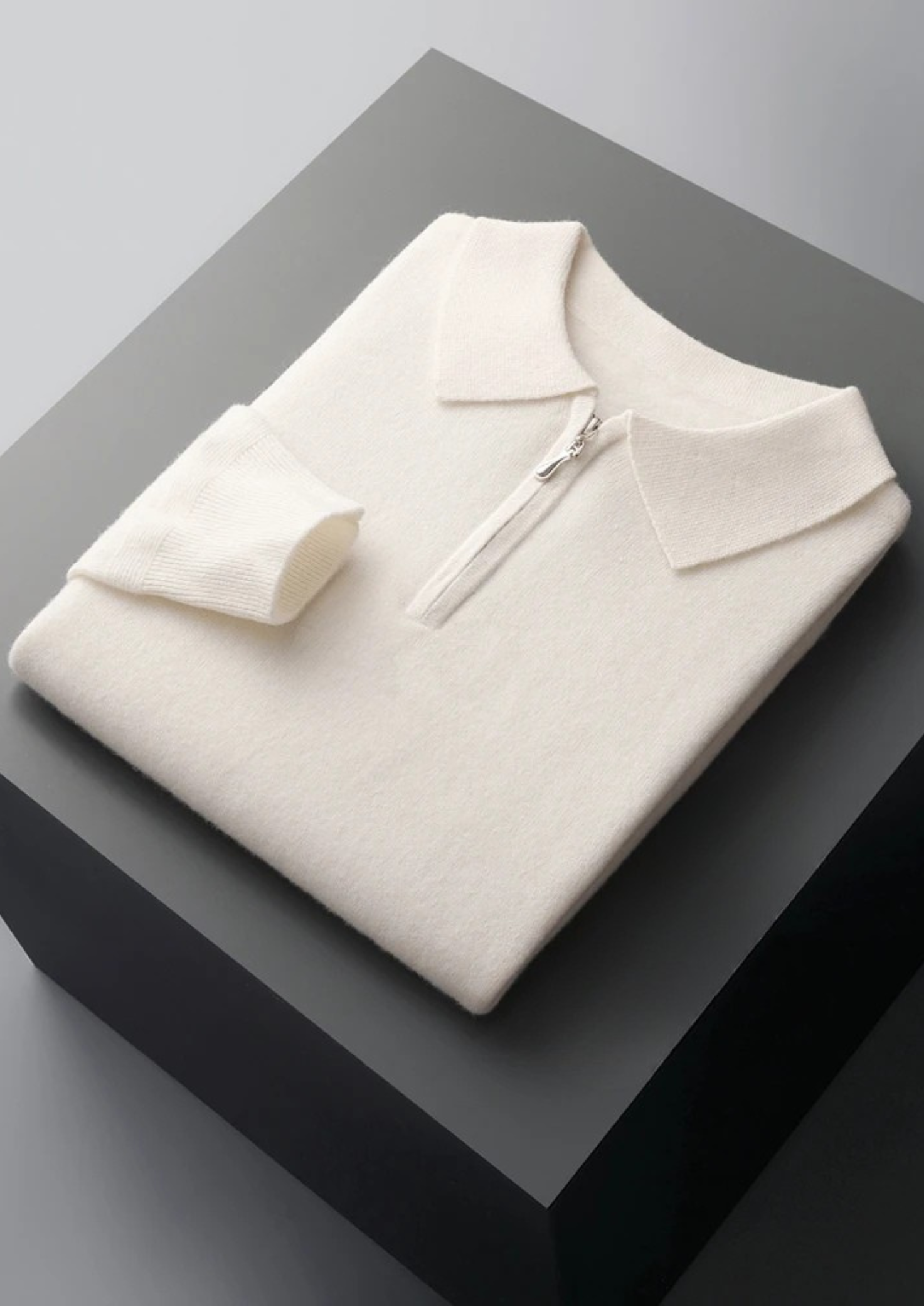 CAVALLOWOOL HALF ZIP POLO