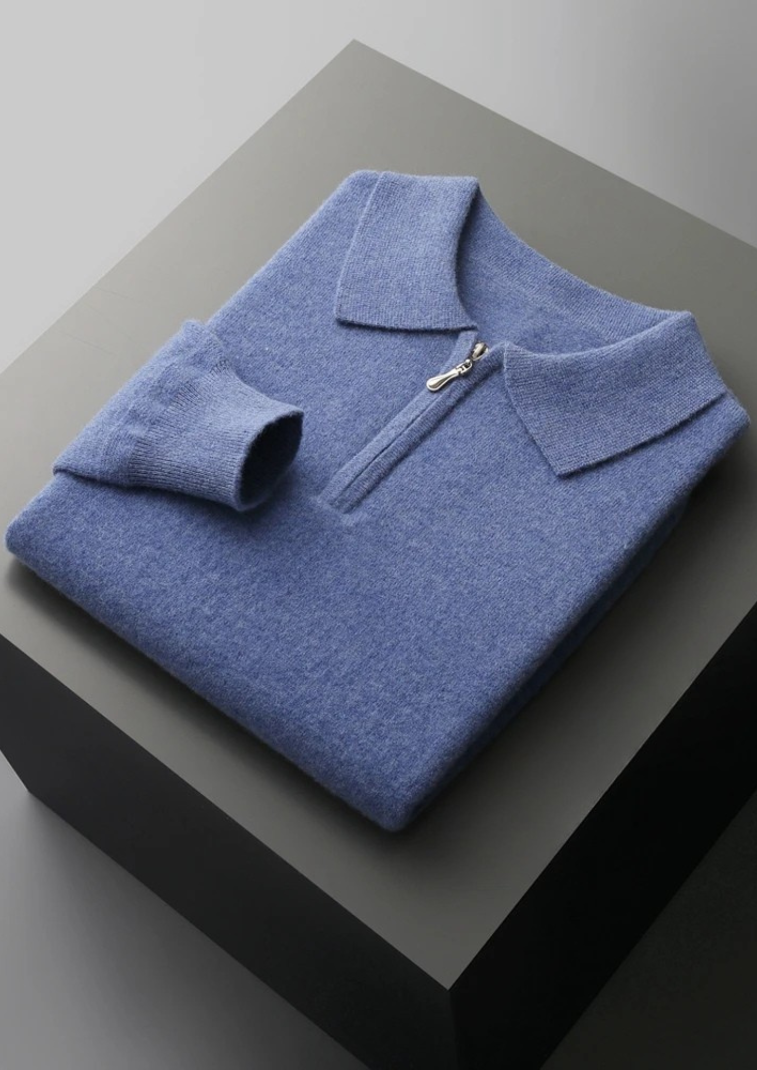 CAVALLOWOOL HALF ZIP POLO