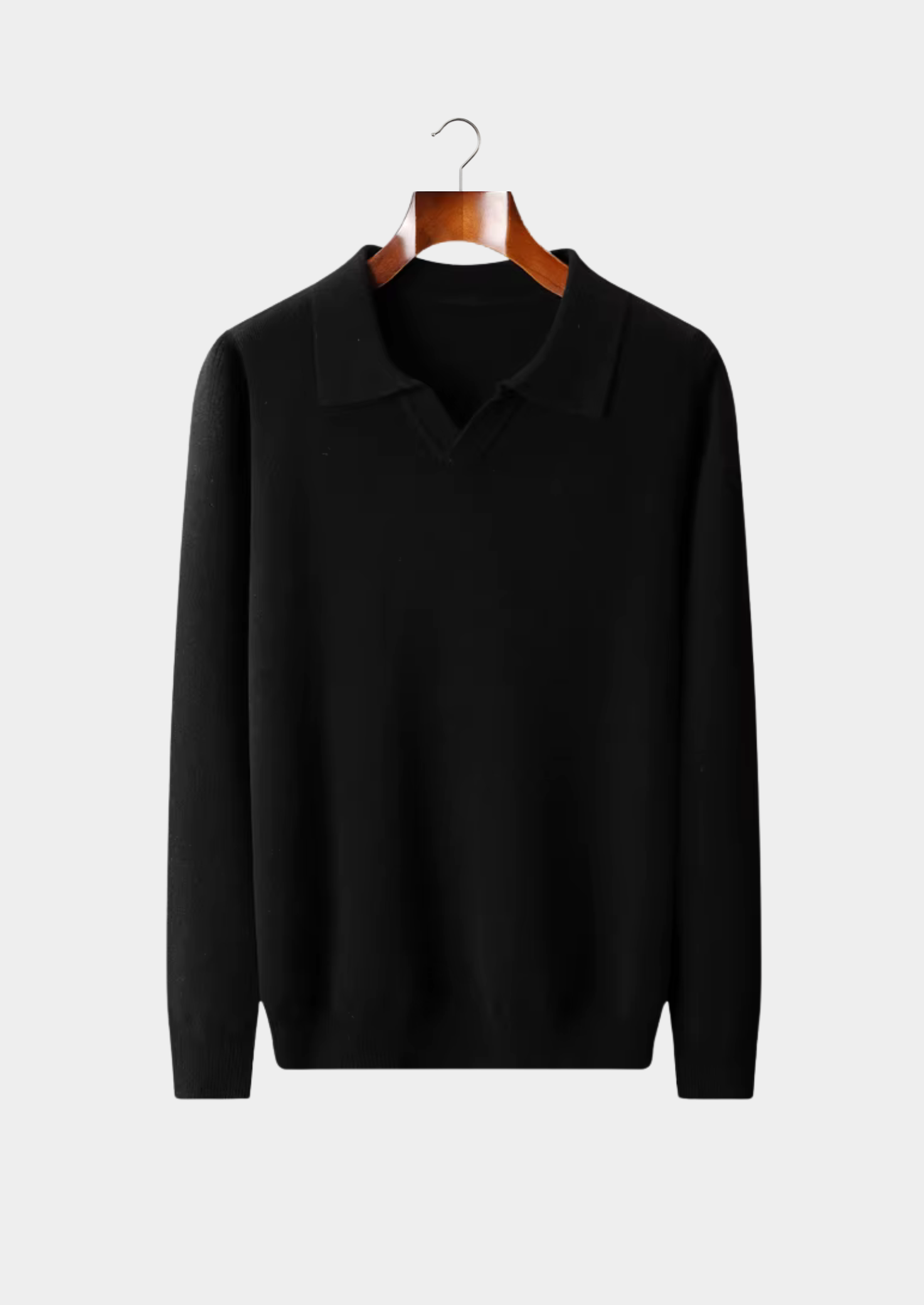 CAVALLO WOOL RIBBED BUTTONLESS POLO
