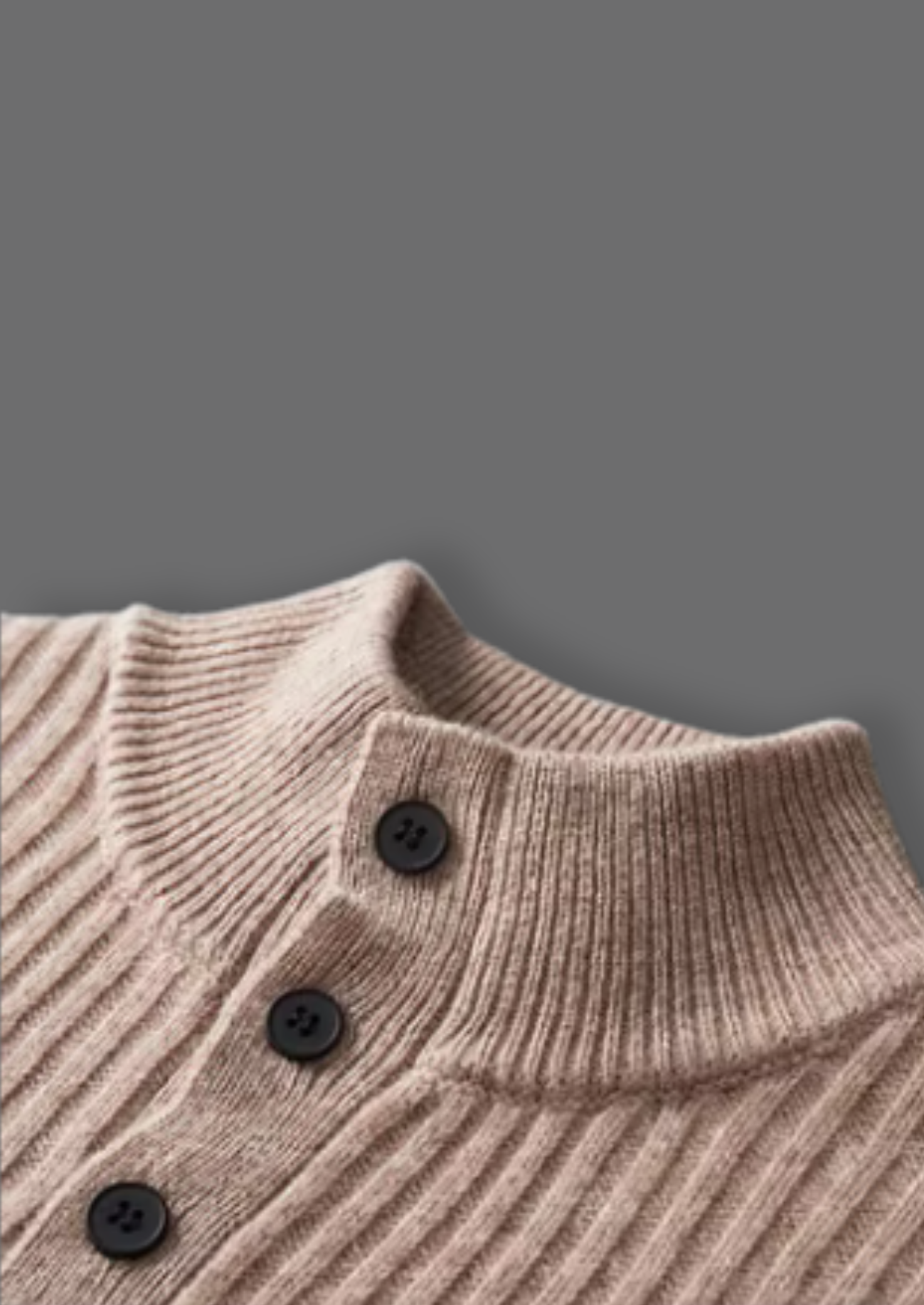 Cavallo  WOOL RIBBED HENLEY SWEATER