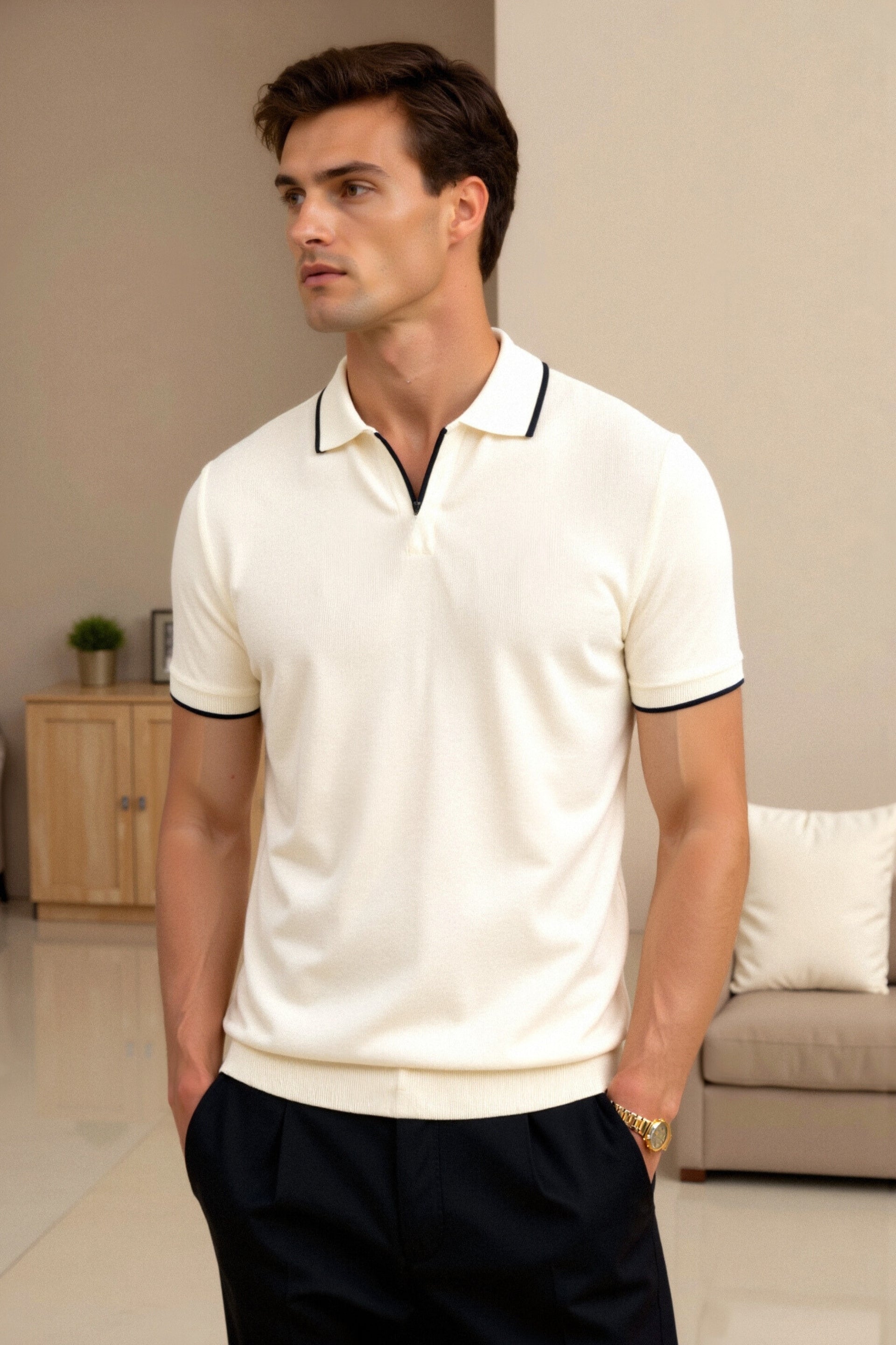 Cavallo Contrast Slim Fitted Polo
