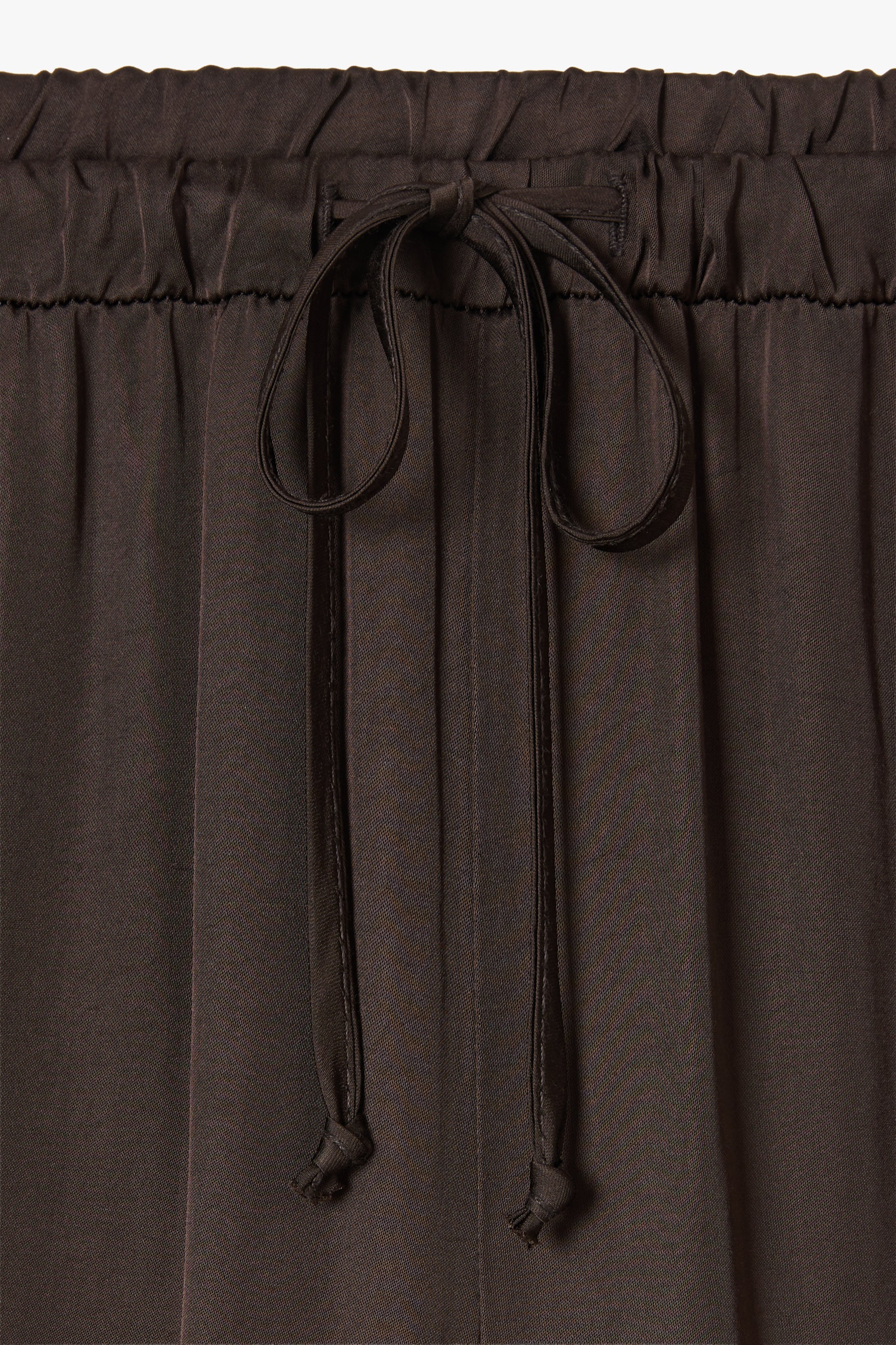 Belle Balloon Satin Trousers | Espresso Brown