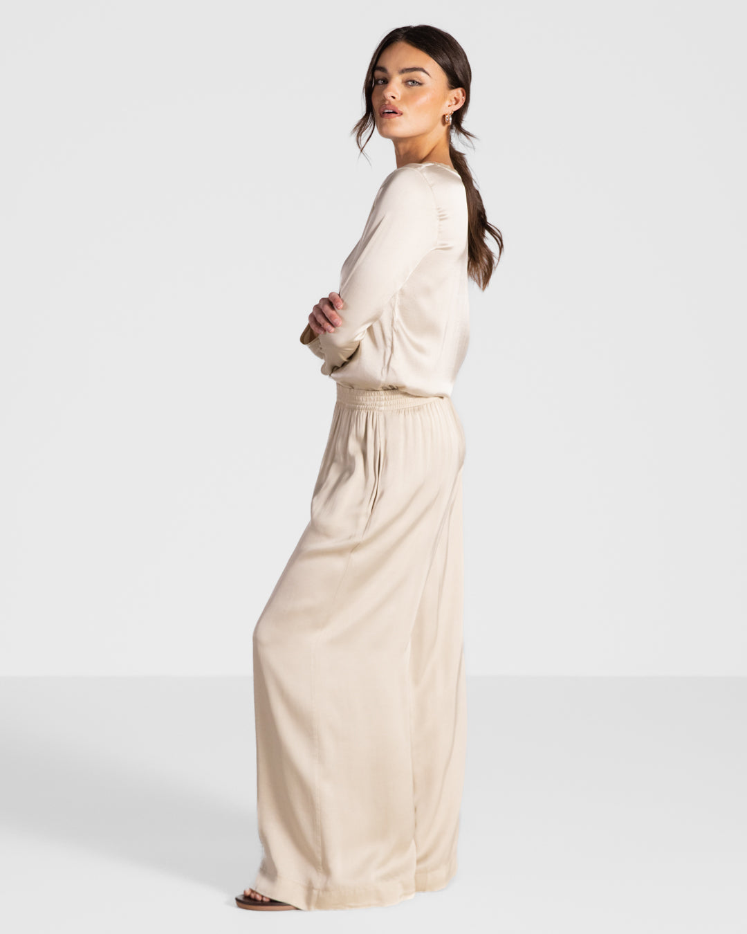 Matilda Satin Long Sleeve | Cream