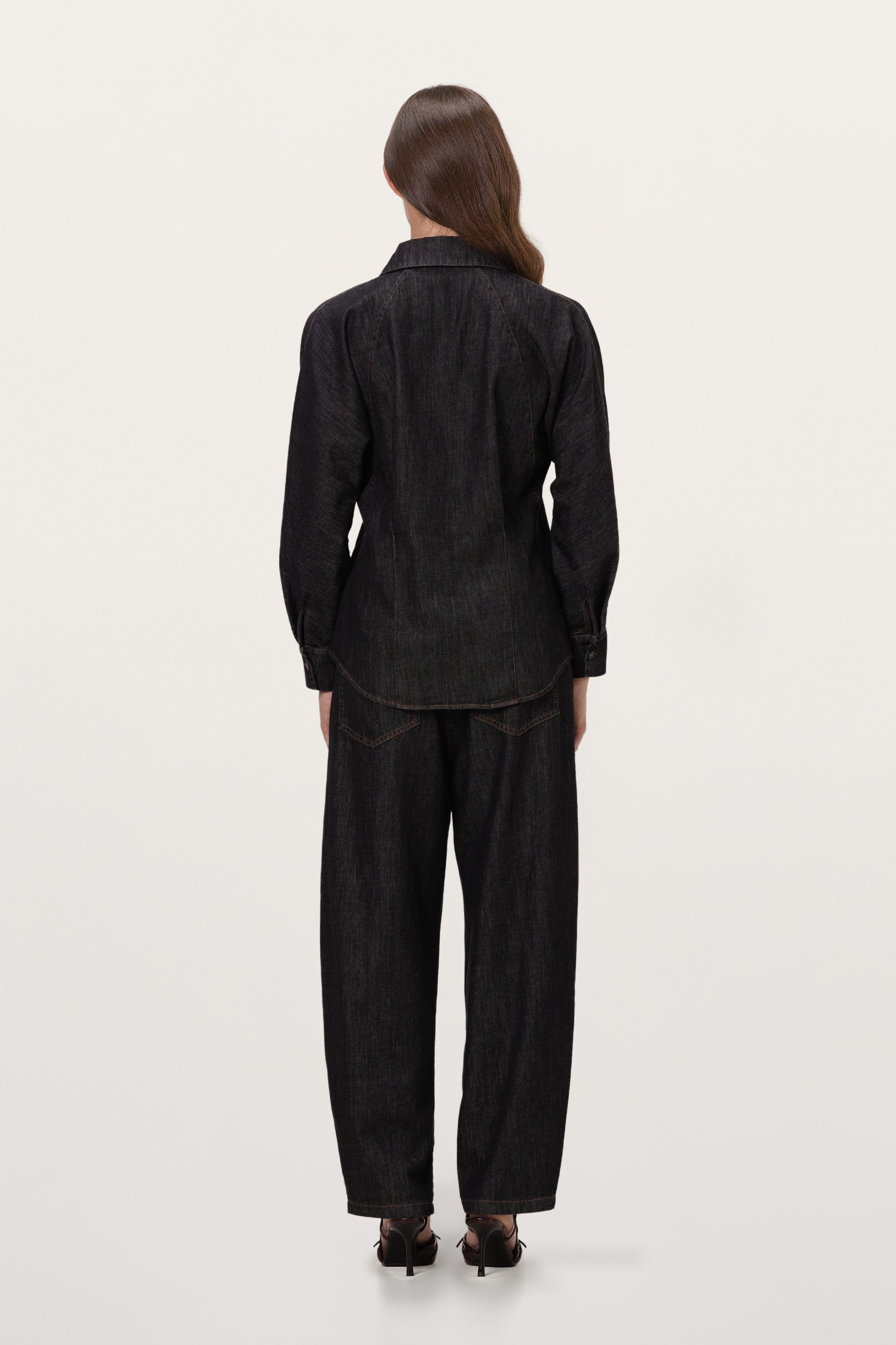 Aspen Barrel-Leg Elastic Waist Jeans | Dark Denim