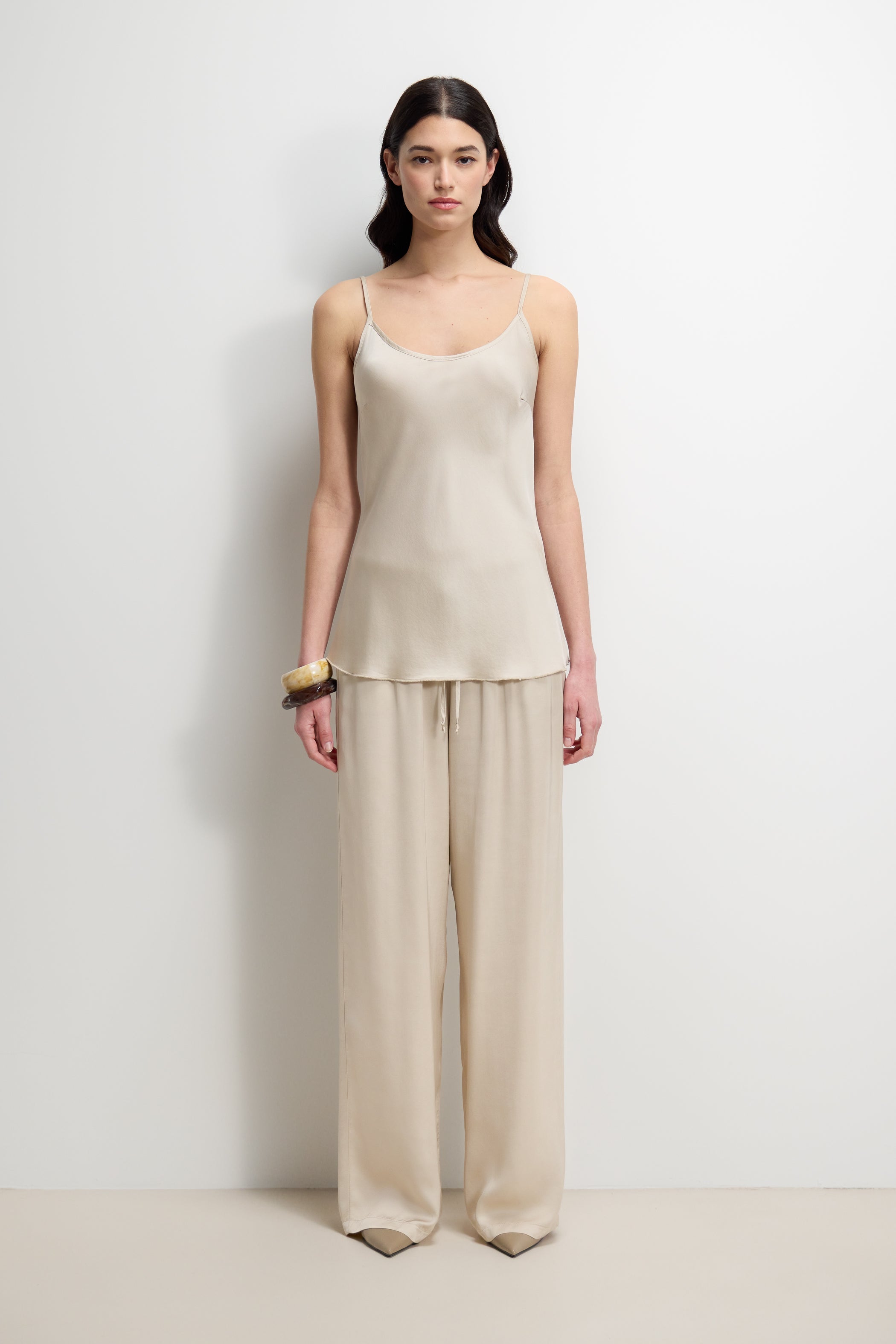 Cordelia Satin Vest | Light Beige