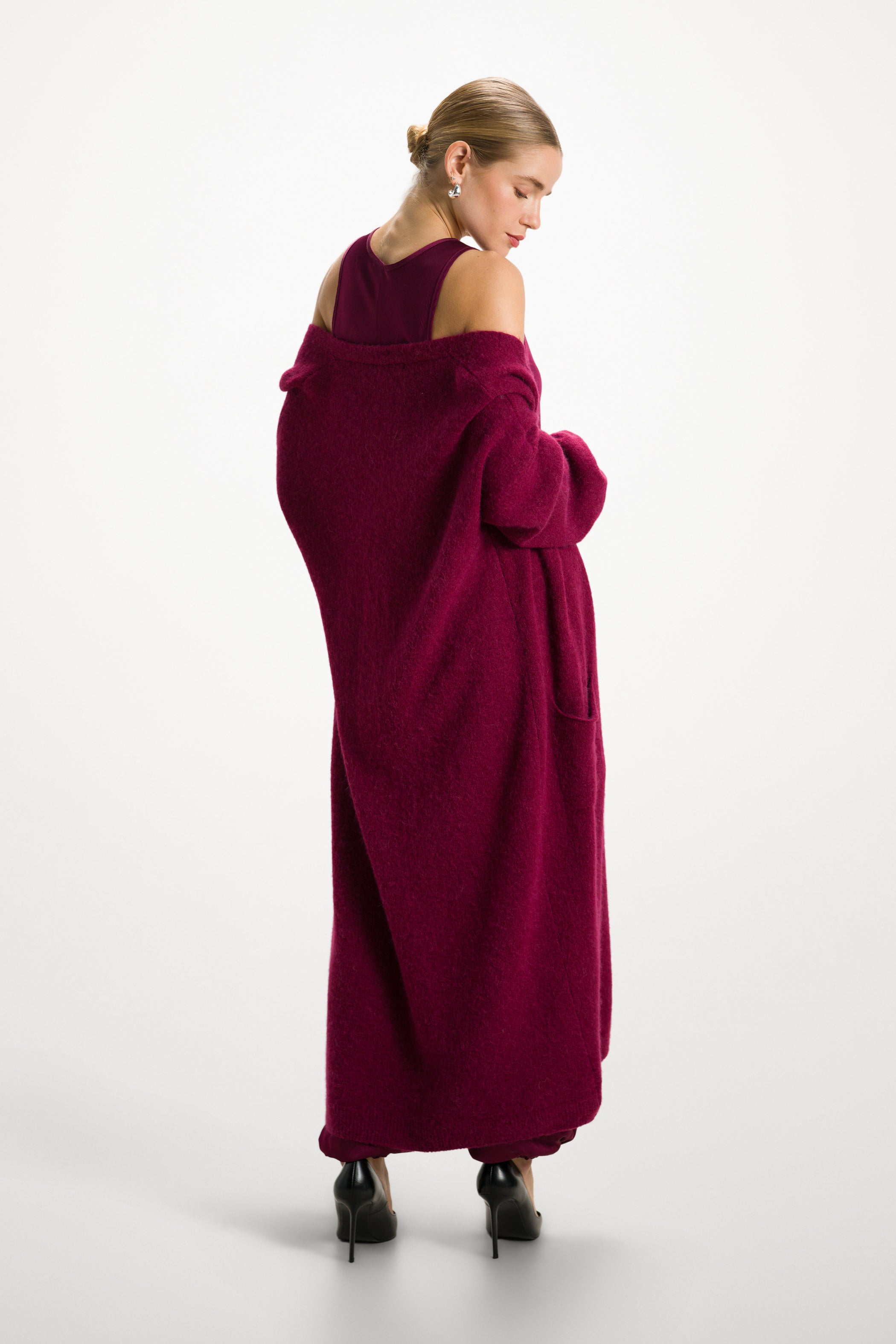 Demi Satin Vest Top | Burgundy