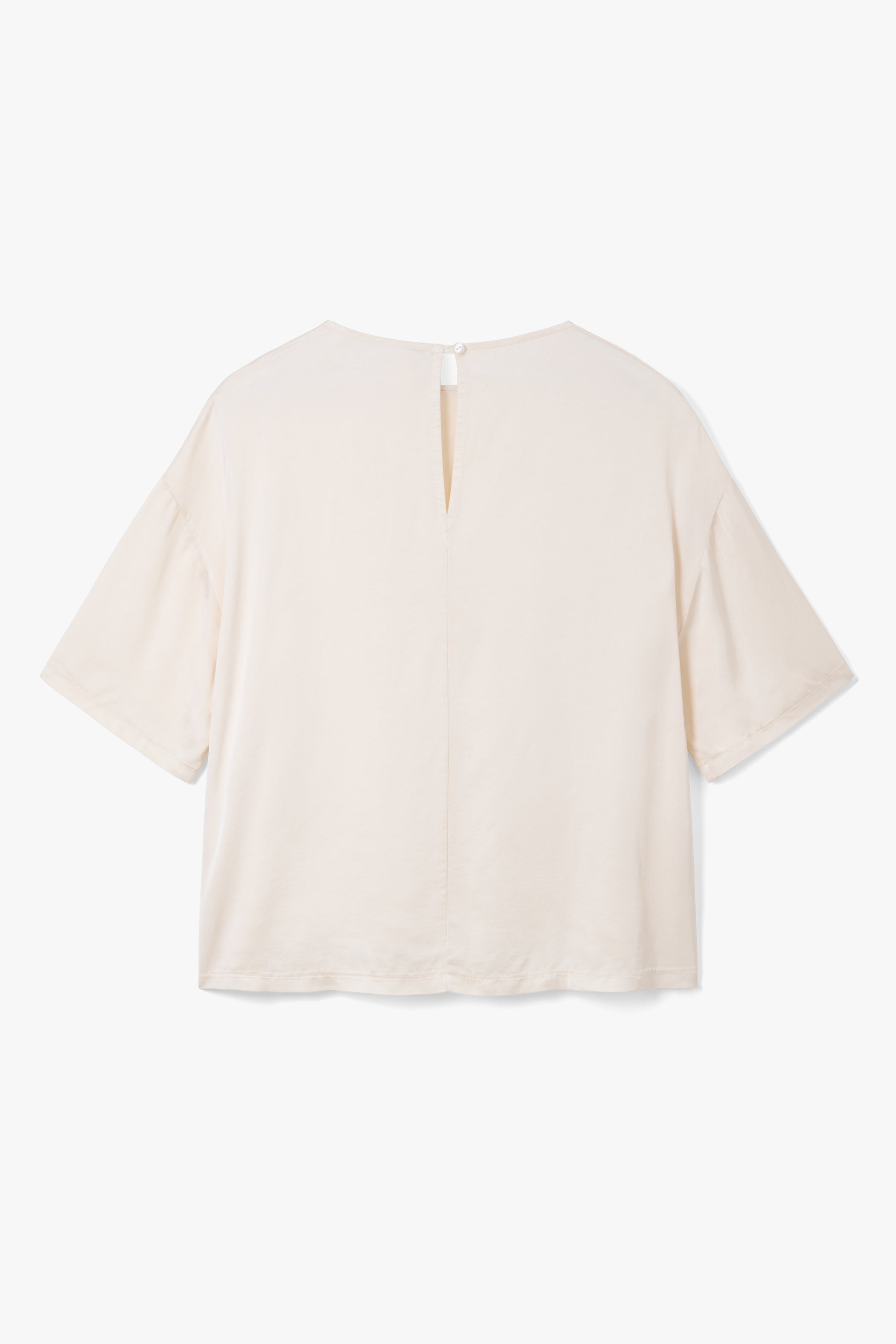 Mila Back Slit Satin Top | Ivory